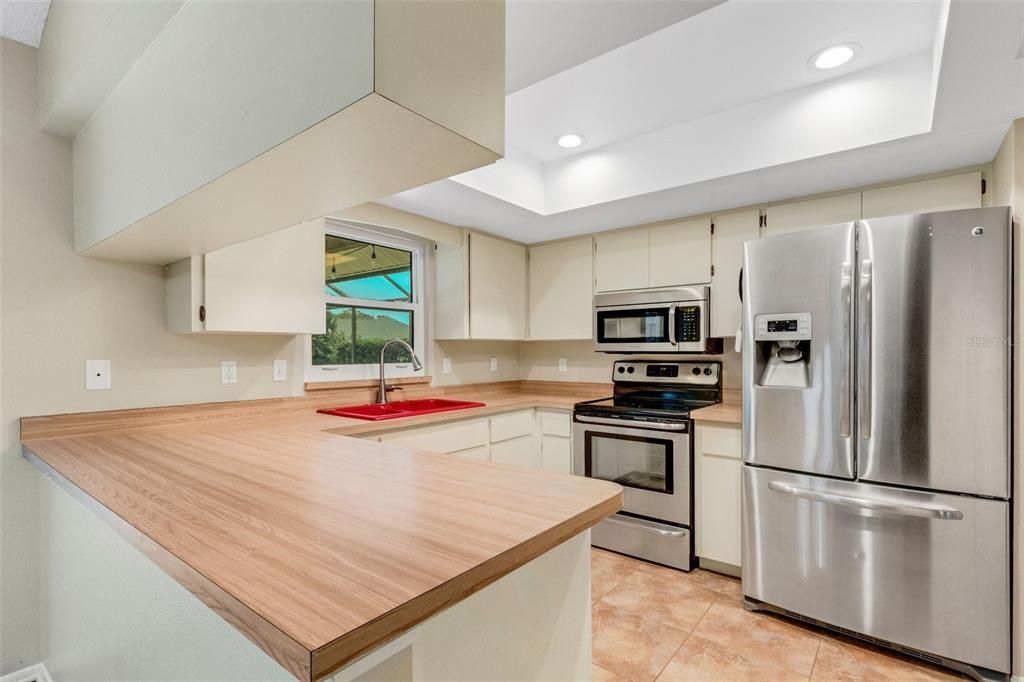 kitchen from edge of dining room