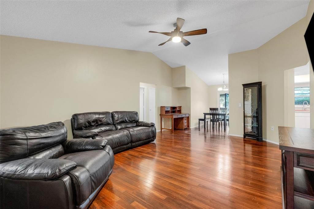 view as enter home showing engineered hardwood floors