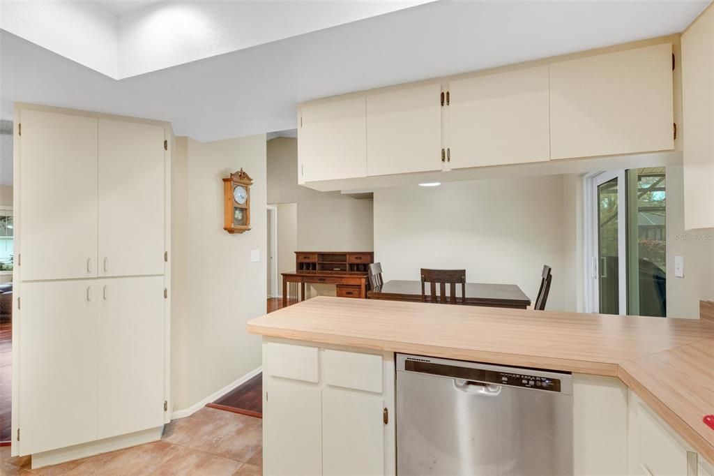 another kitchen to dining room view