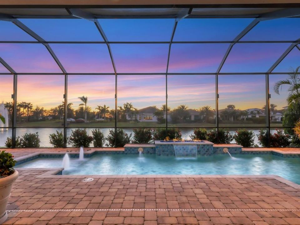 You can enjoy the sunsets and the Cresswind fountain in the background