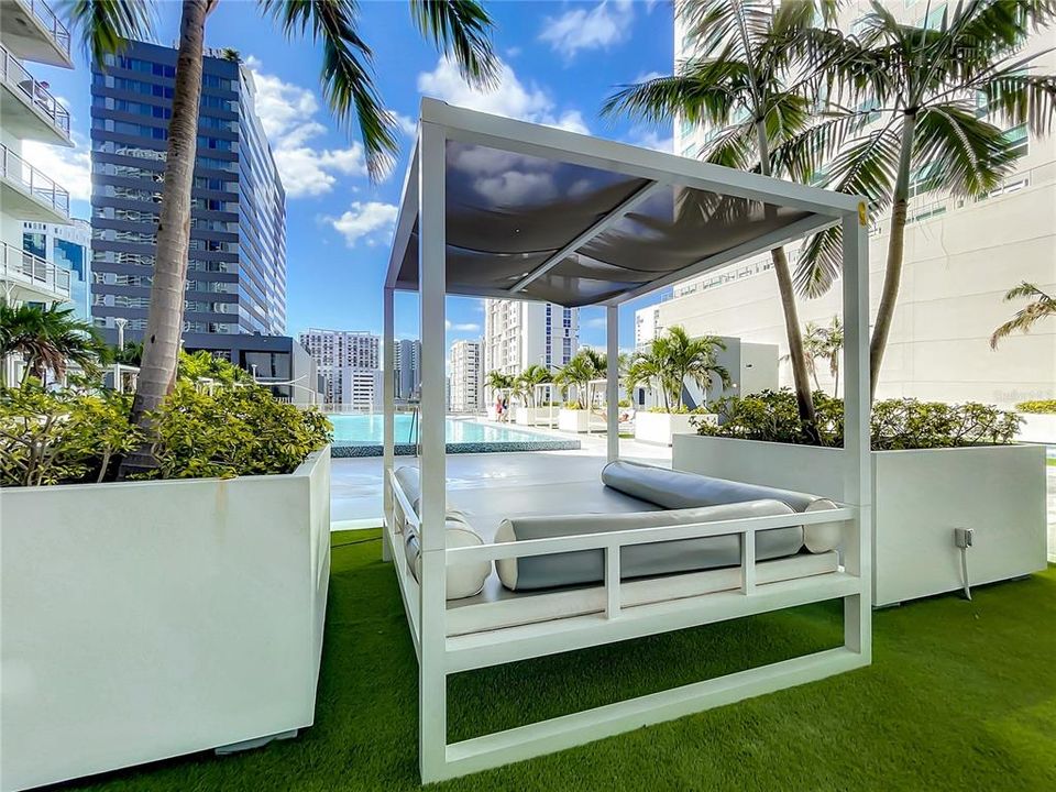 Poolside cabanas