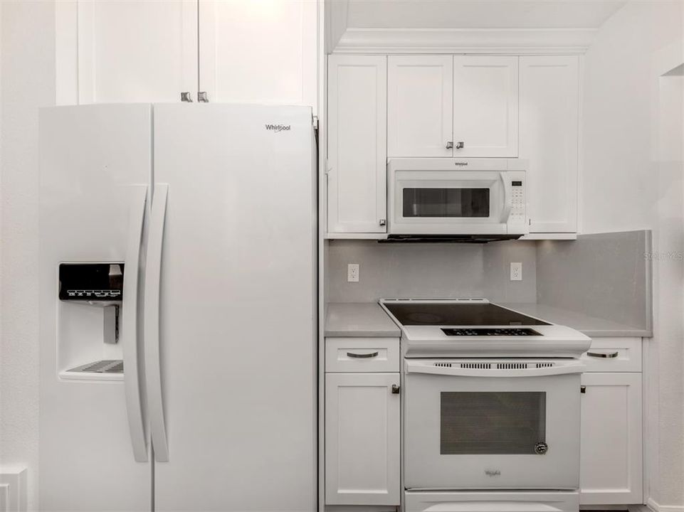 Clean modern built-in Whirlpool appliances