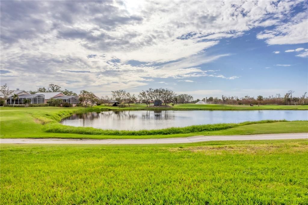 Pond and golf cart path