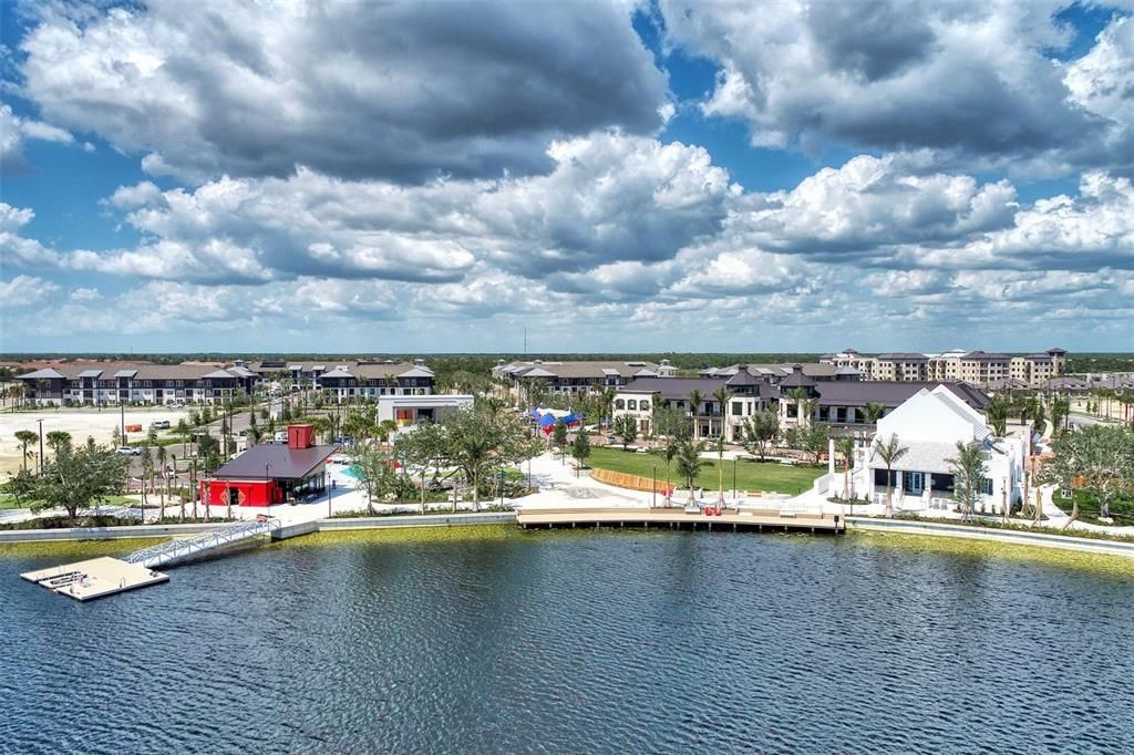 View of Wellen Park Town Center from 80 Acre Lake