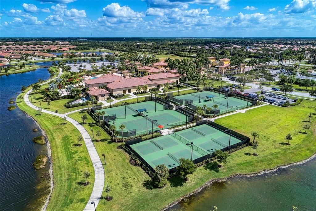 Gran Paradiso Aerial of Tennis & Pickleball Courst + Clubhouse