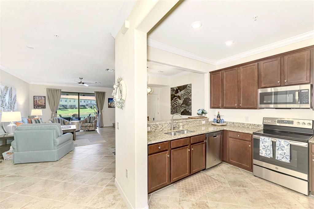 Spacious Kitchen Looking Towards Living Room