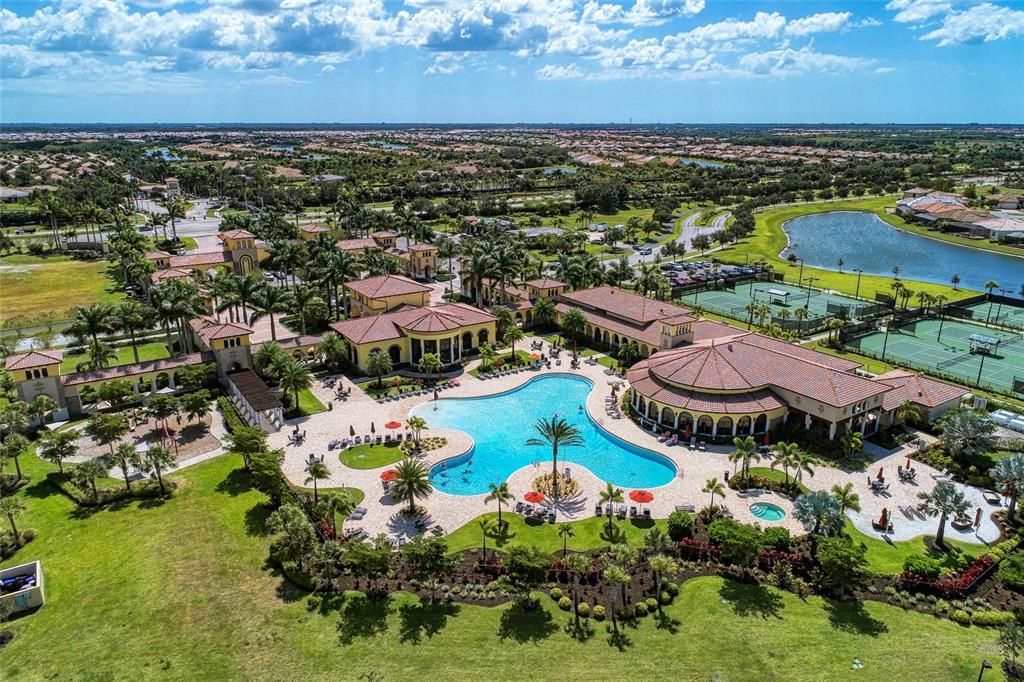 Gran Paradiso Aerial of Community Pool & Clubhouse