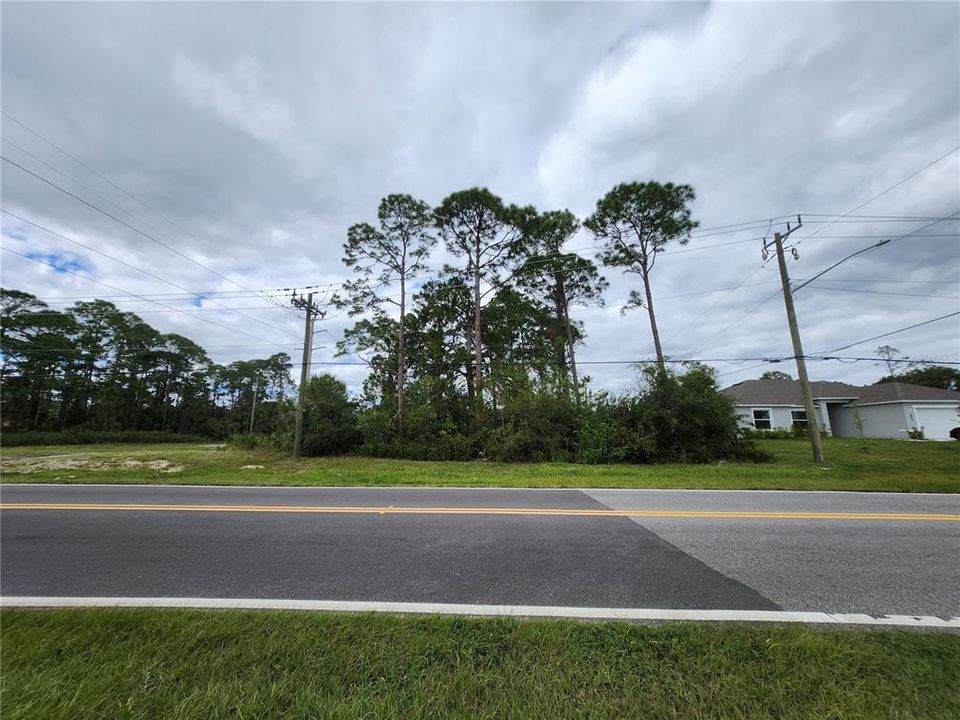 full frontage of lot from across the street