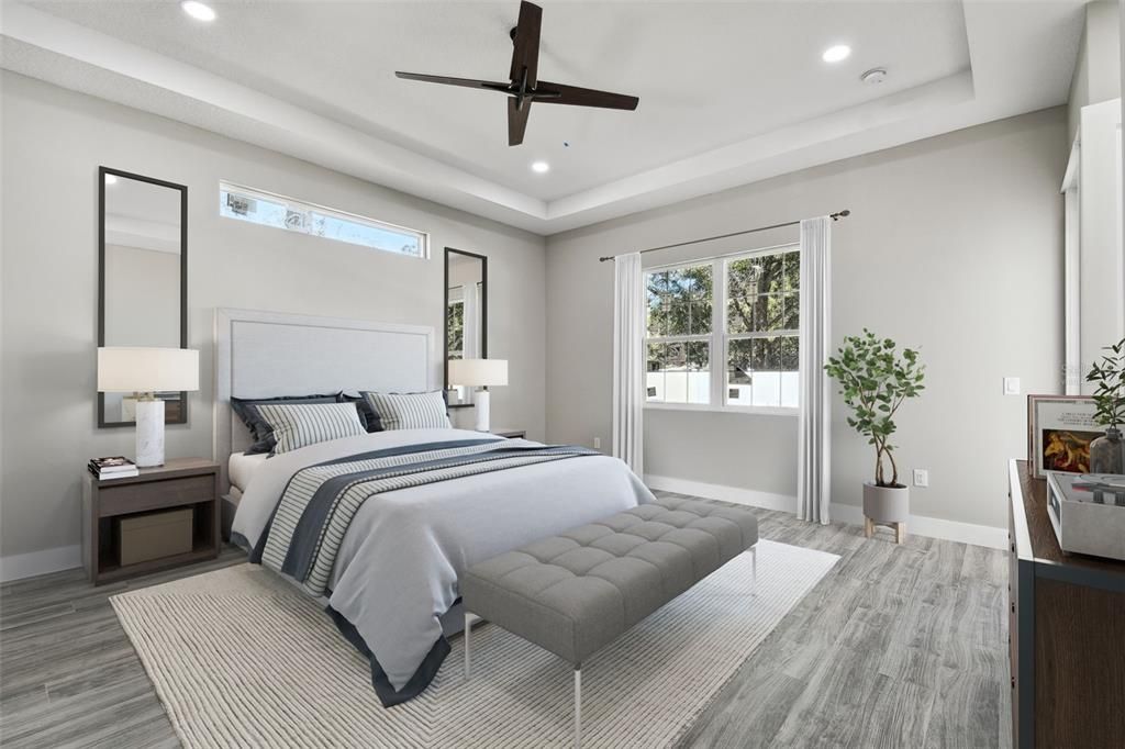 Virtually Staged Master Bedroom