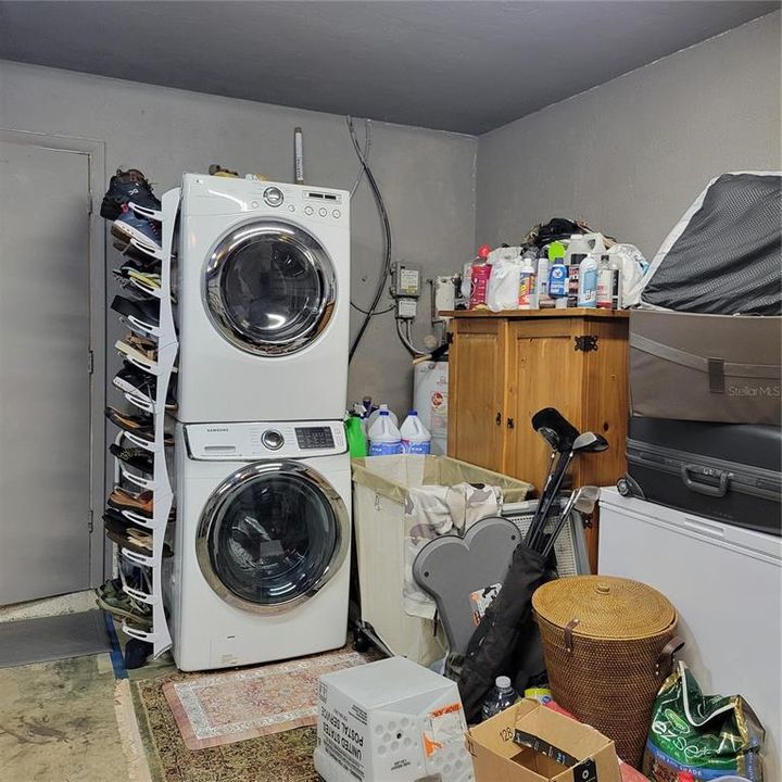 Washer and dryer in the garage