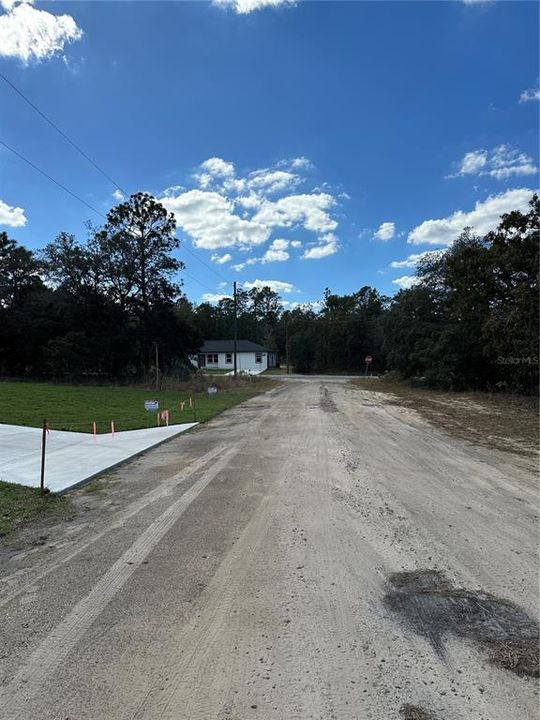 Paved Road at Stop Sign