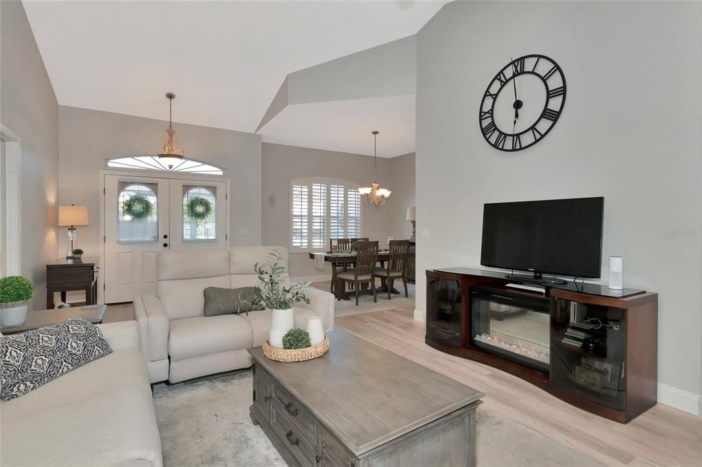 Formal Living Room with sliding glass door to the covered lanai