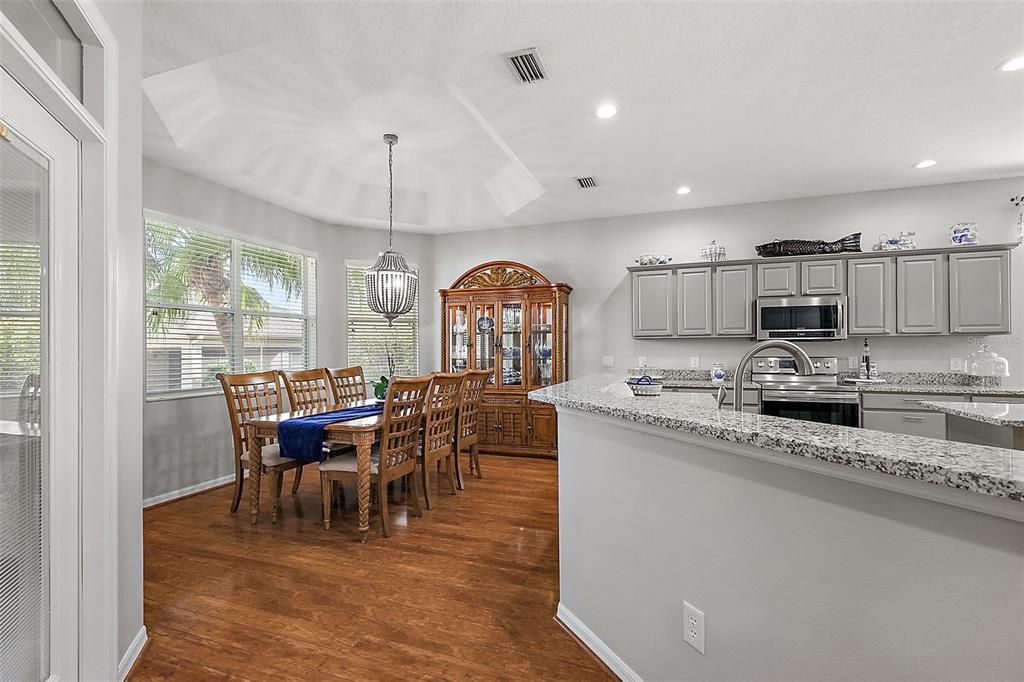 Dining room and Kitchen.