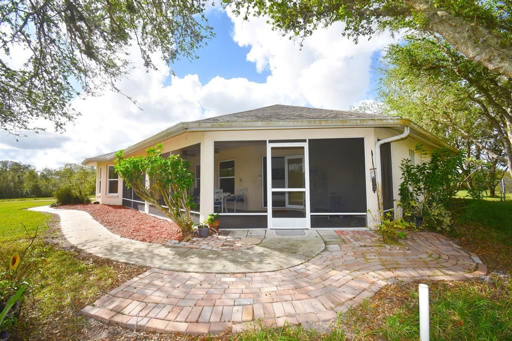 Entrance to home off east facing patio