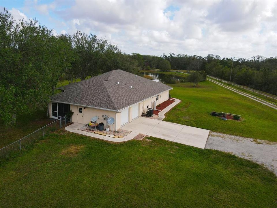 South facing aerial showing parking pad