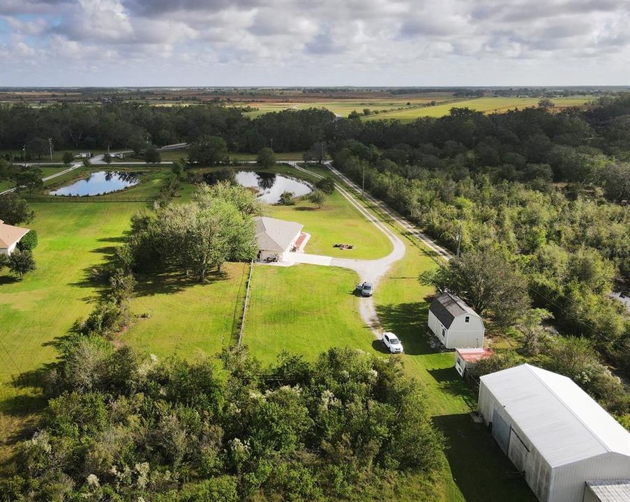 Aerial looking east from the barn towards Clay Gully Rd