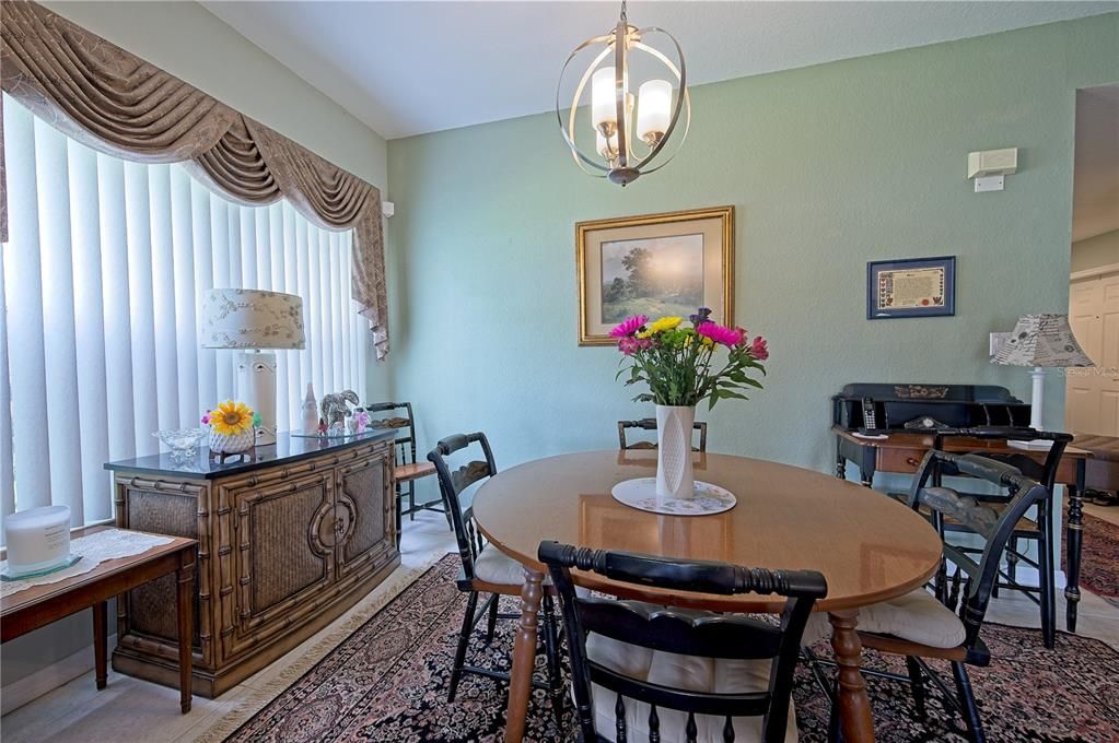 dining area with large window