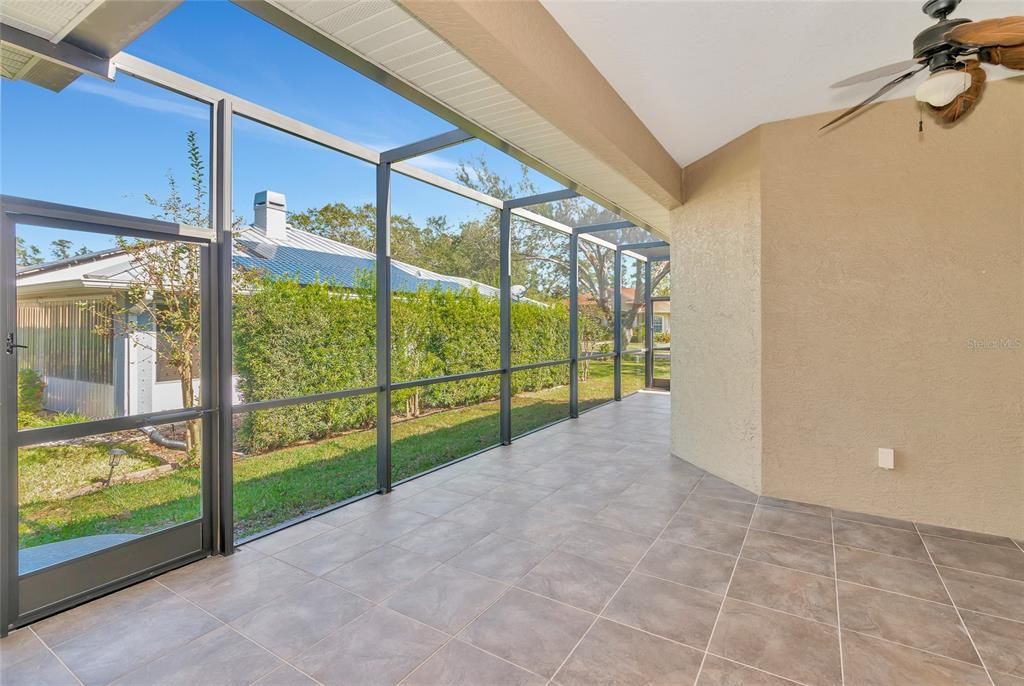 Screened lanai and tile