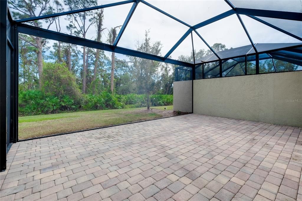 Enclosed Caged Lanai w/pavers and ever clear screening