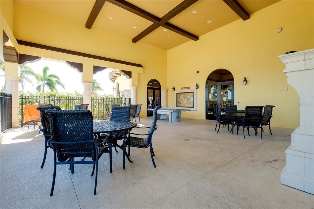 Gran Paradiso community outdoor lanai w/outdoor fireplace