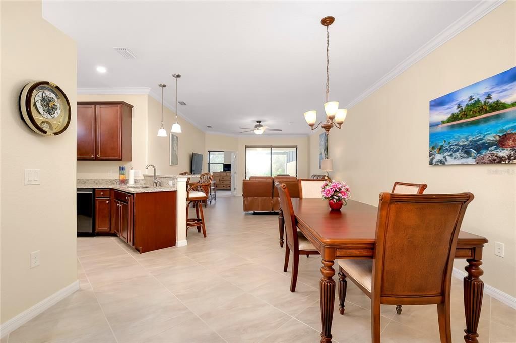 Dining and Living Combo with Tile flooring