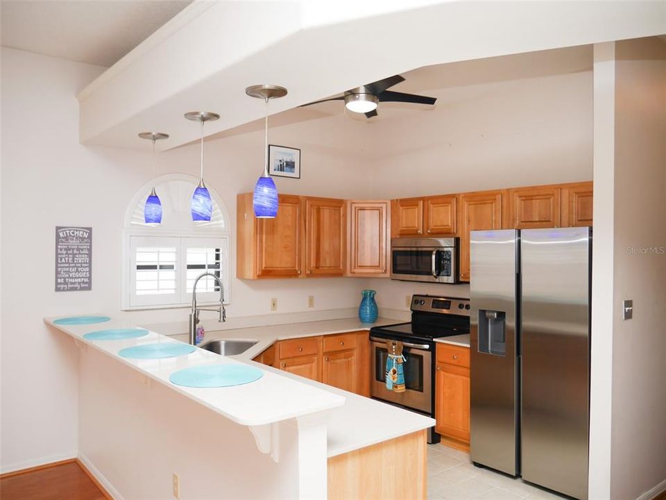 Updated quartz tops and stainless kitchen