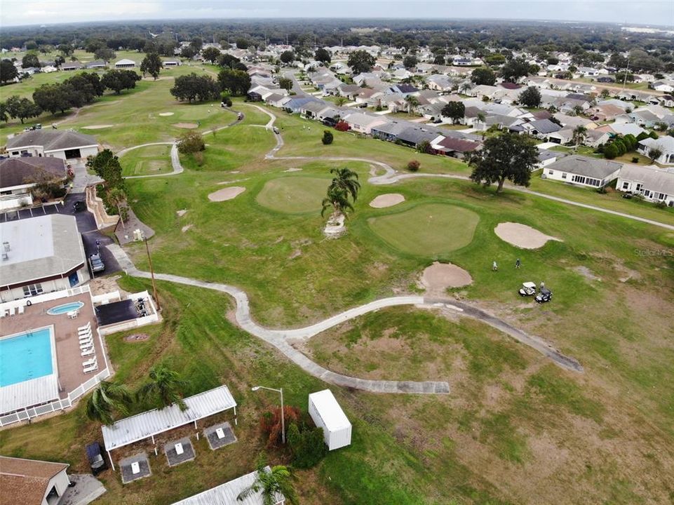 The corn hole area (see the bottom left corner)