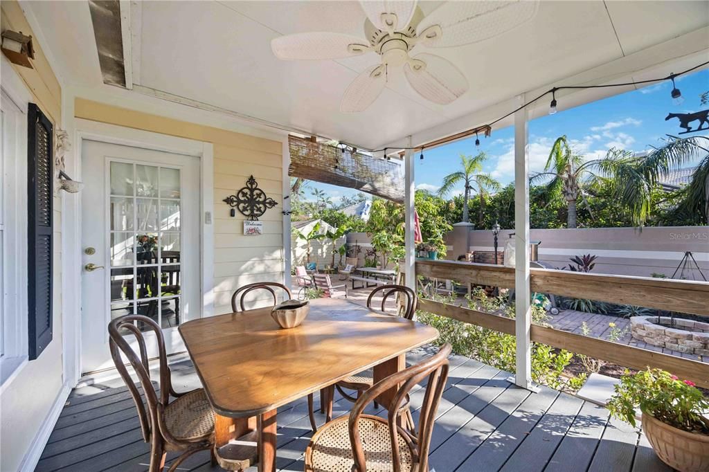 View of the backyard from the open porch