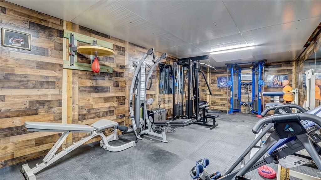 Gym Inside Barn