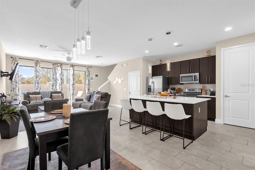 Kitchen/Dining/Family room combo