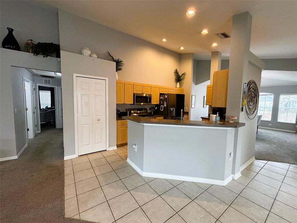 Kitchen bar area open floor plan