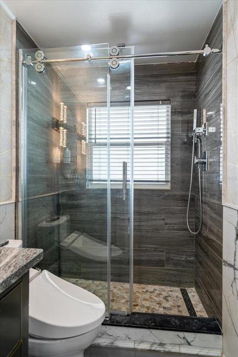 Brand new tile shower