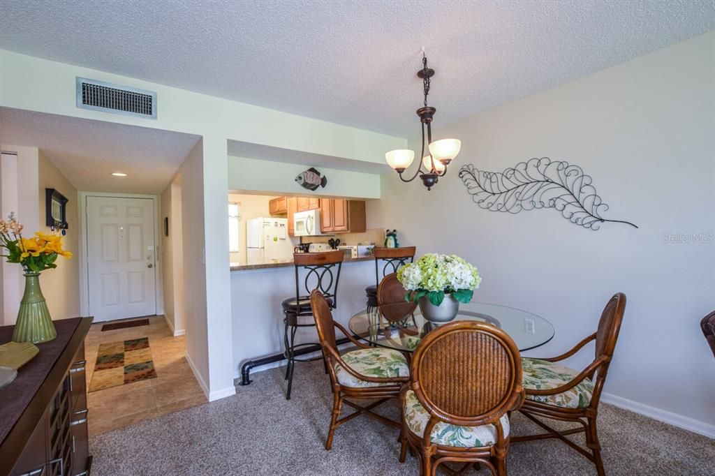 Dining area, foyer, kitchen