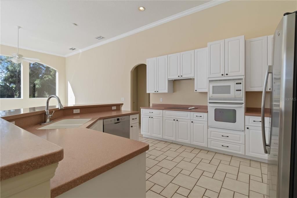 Light and bright open floor plan kitchen