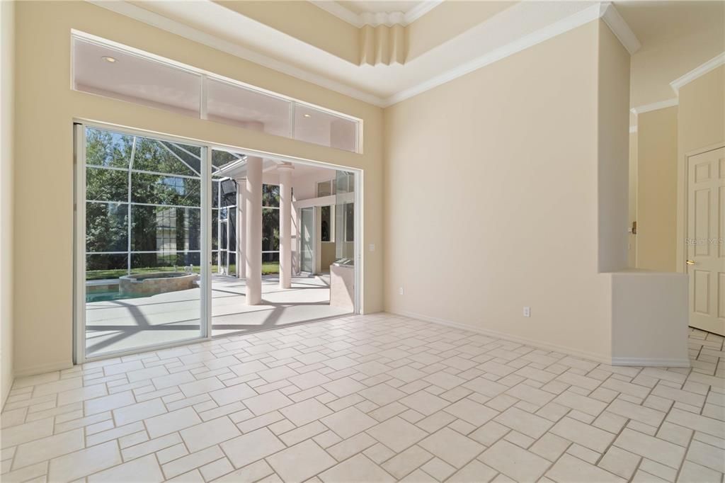 Tiled flooring in the living room