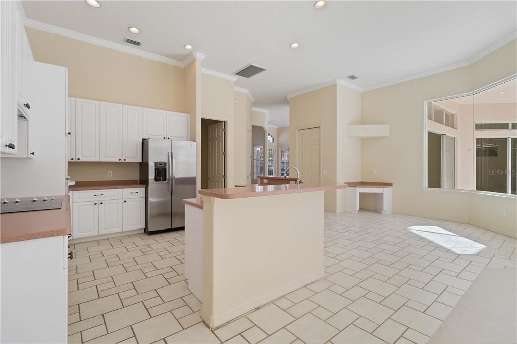 Recessed lighting in the kitchen