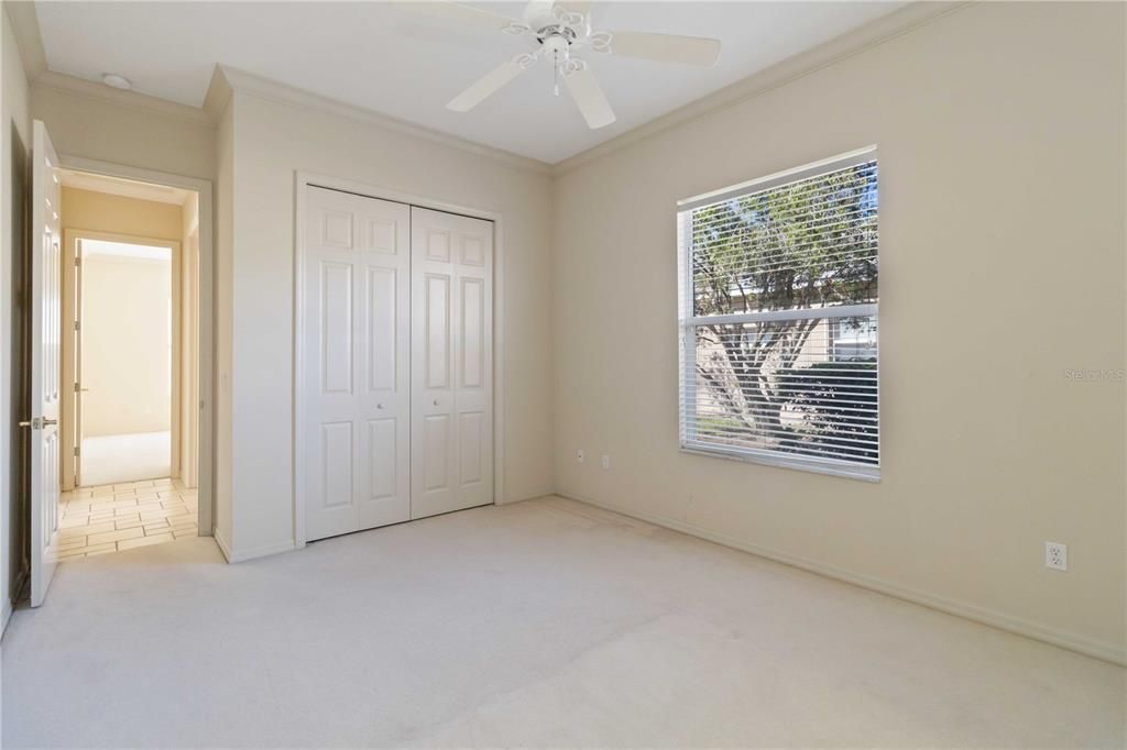 Guest bedroom with built-in closet