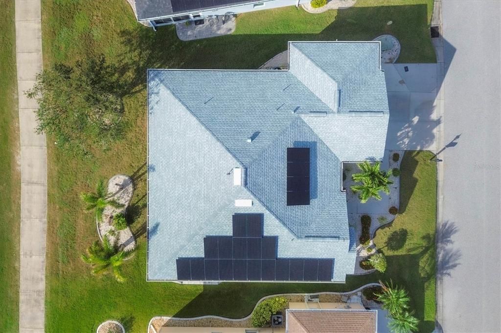 DIRECT OVERHEAD AERIAL SHOWING SOLAR PLACEMENT