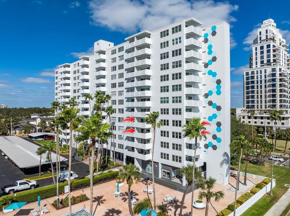 Four Private Balconies with water and bay views