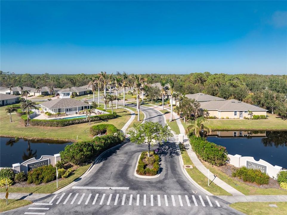 The clubhouse and pool are located next to one of the entries into The Villas of Stillwater.