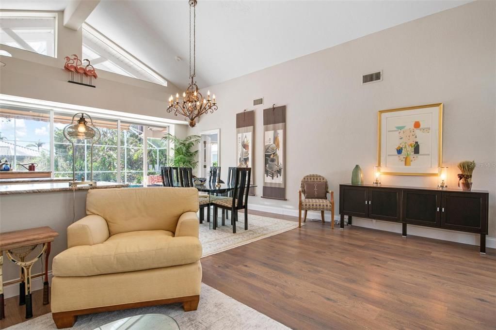 Great room, dining area