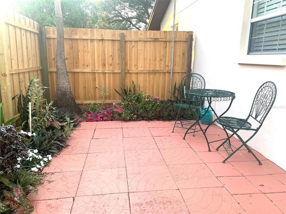 Side yard patio area