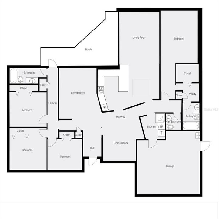 Floorplan for reference to be used only as a representation of space and layout.