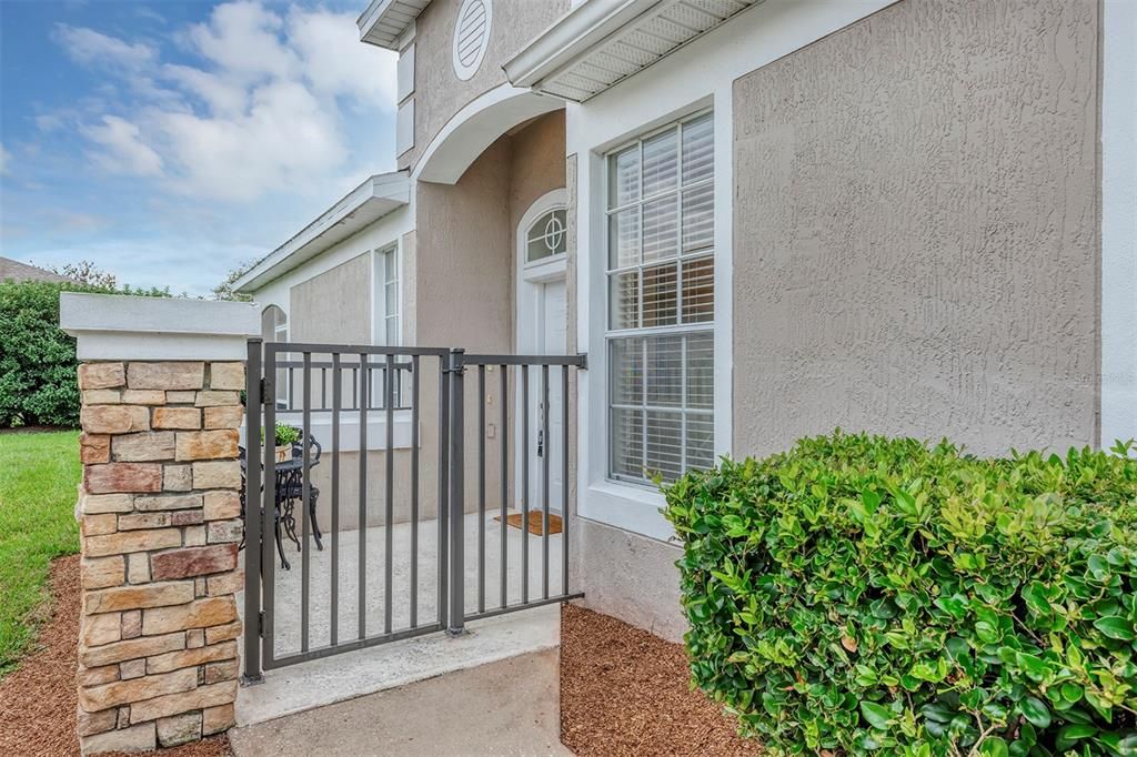 gated front patio