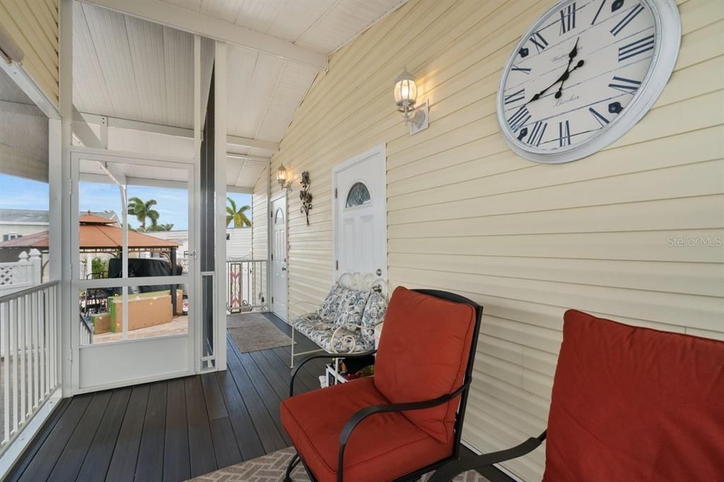 side porch with deck wood floor