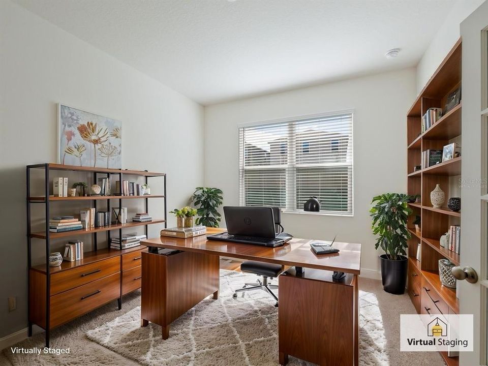 Downstairs office virtually staged