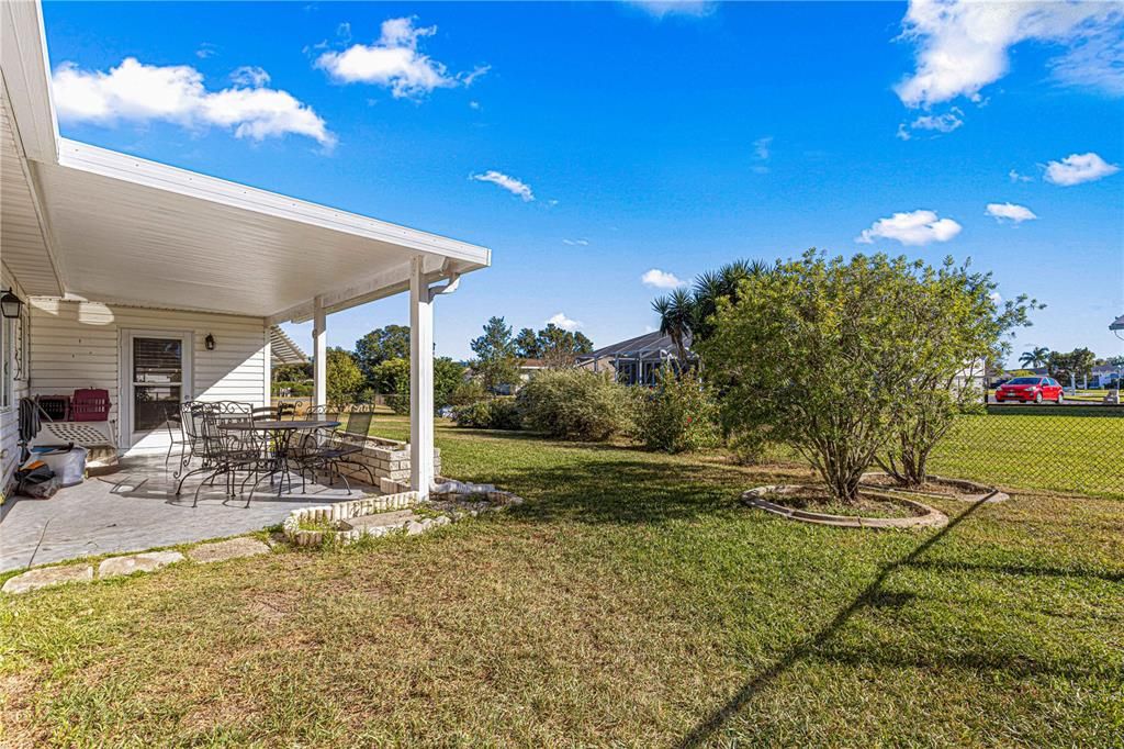 fully fenced backyard