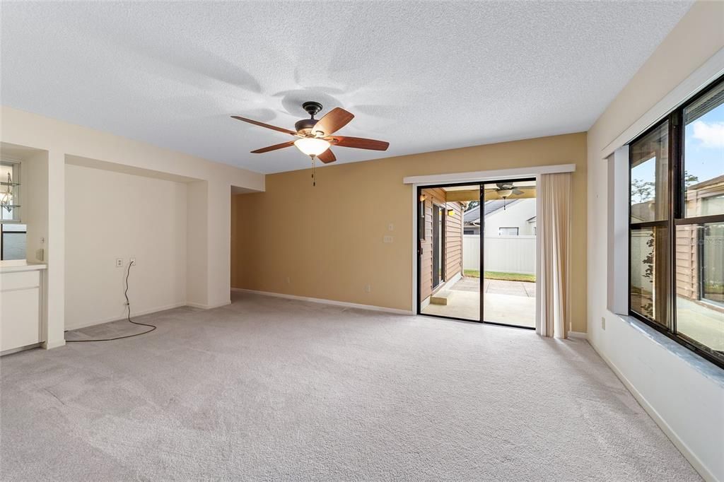 Family room with access to covered back porch