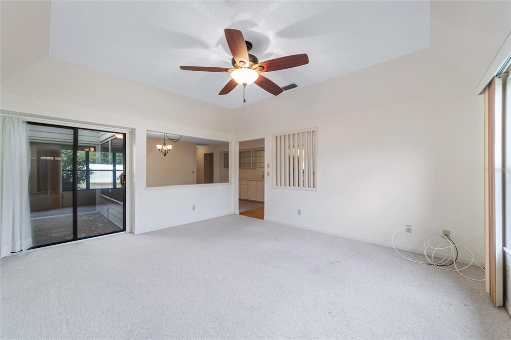 Front living area with access to atrium