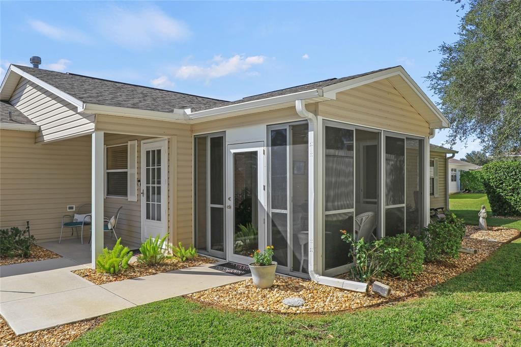 View showing Screened Patio/Lanai/Florida room - Corner/end lot, makes a world of difference!